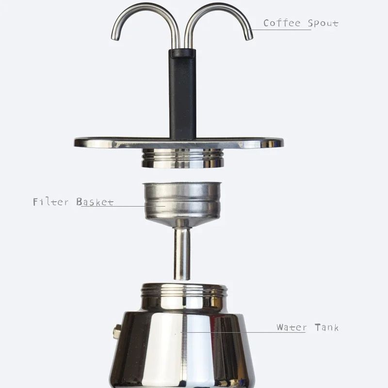 200ML 미니 모카 포트 더블 튜브 304 스테인레스 - Coffee Equipment Tools 리뷰 및 가격