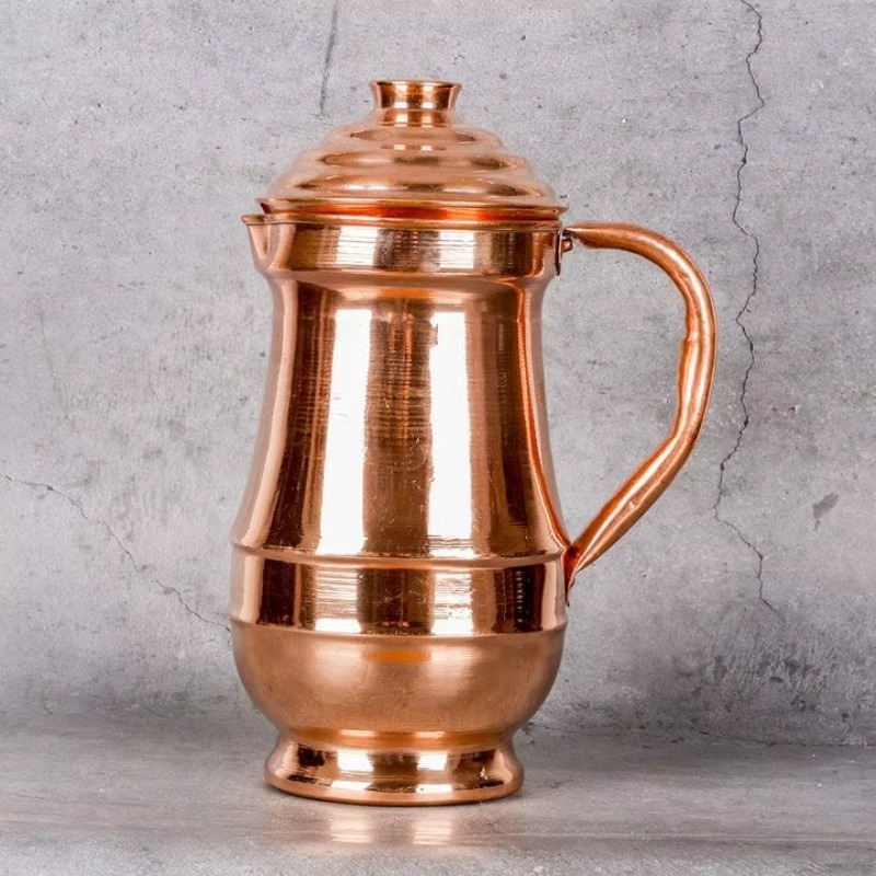 빈티지 브라운 광택 구리 피처 1.5L, 뚜껑과 손잡이 - Vintage Coffee Equipment 리뷰 및 가격