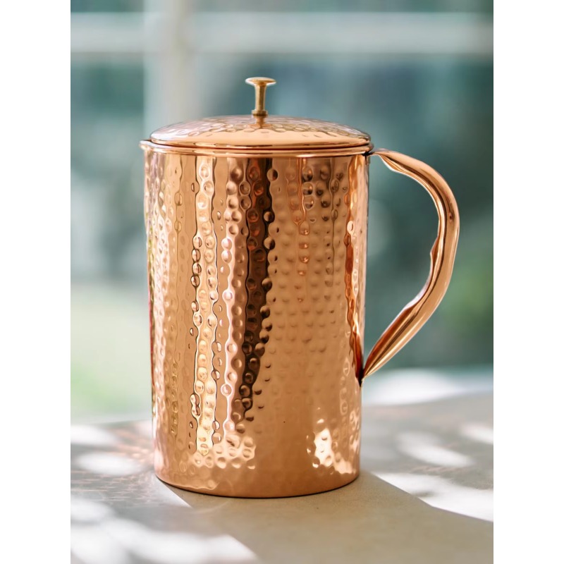 빈티지 브라운 광택 구리 피처 1.5L, 뚜껑과 손잡이 - Vintage Coffee Equipment 리뷰 및 가격