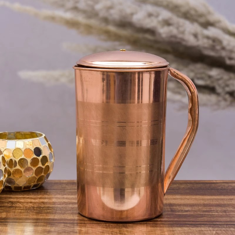 빈티지 브라운 광택 구리 피처 1.5L, 뚜껑과 손잡이 - Vintage Coffee Equipment 리뷰 및 가격